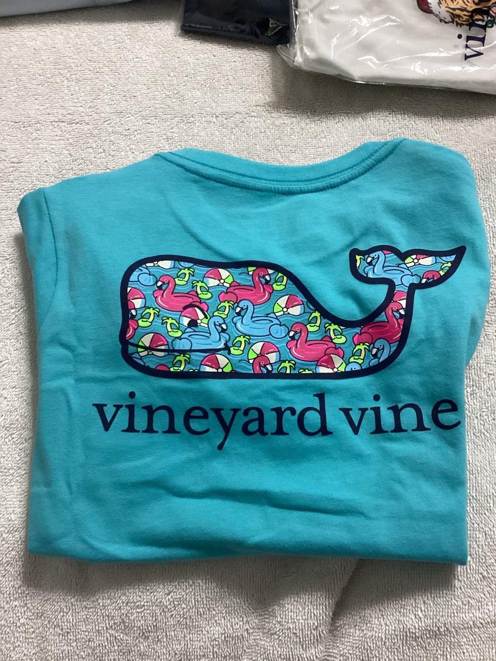 Vineyard Vines Turquoise Pool Daze Whale SS Tee Choose a Boys Small or Boys 6